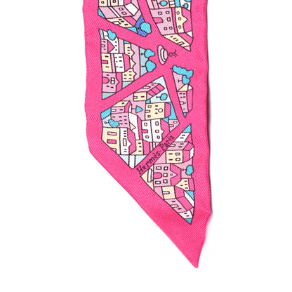Hermes Silk La Maison des Carres Twilly Aqua Vert D Eau Rose 4 of 5
