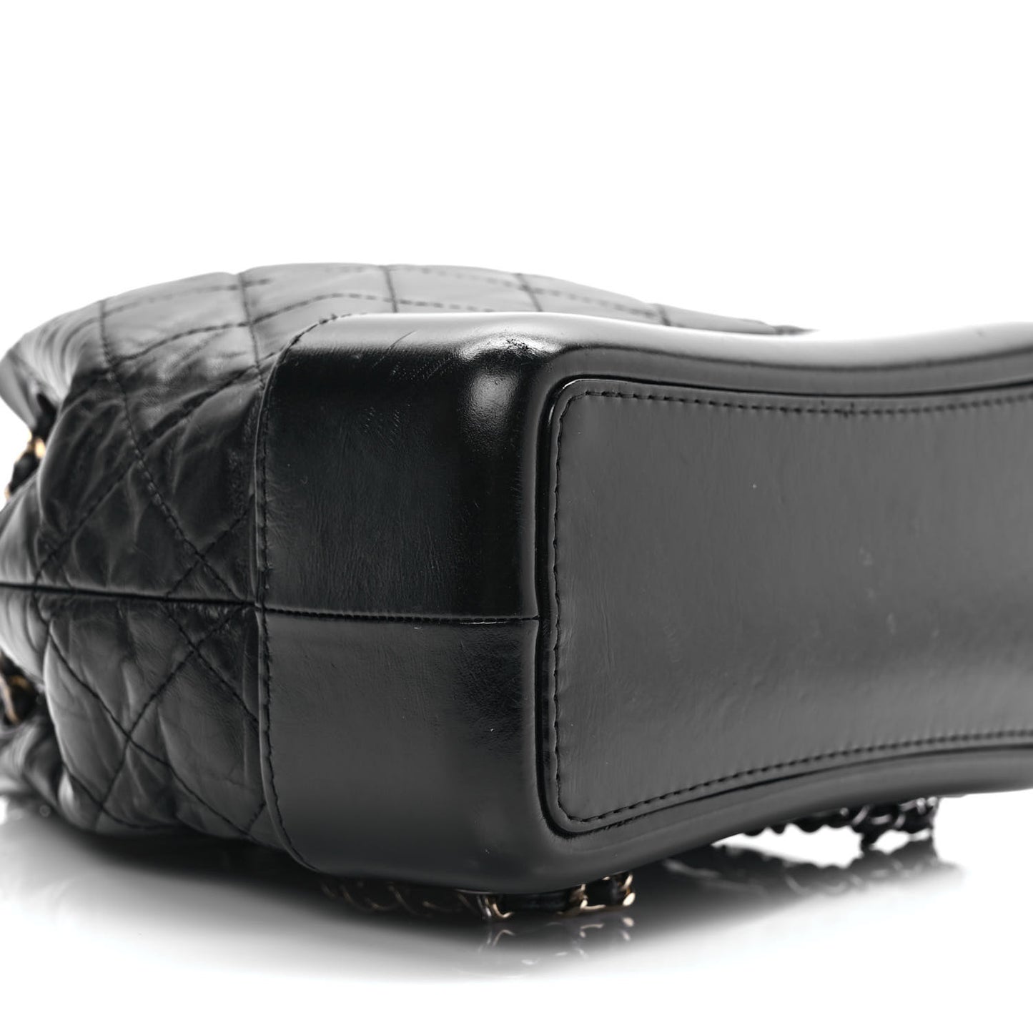 Aged Calfskin Quilted Small Gabrielle Backpack Black