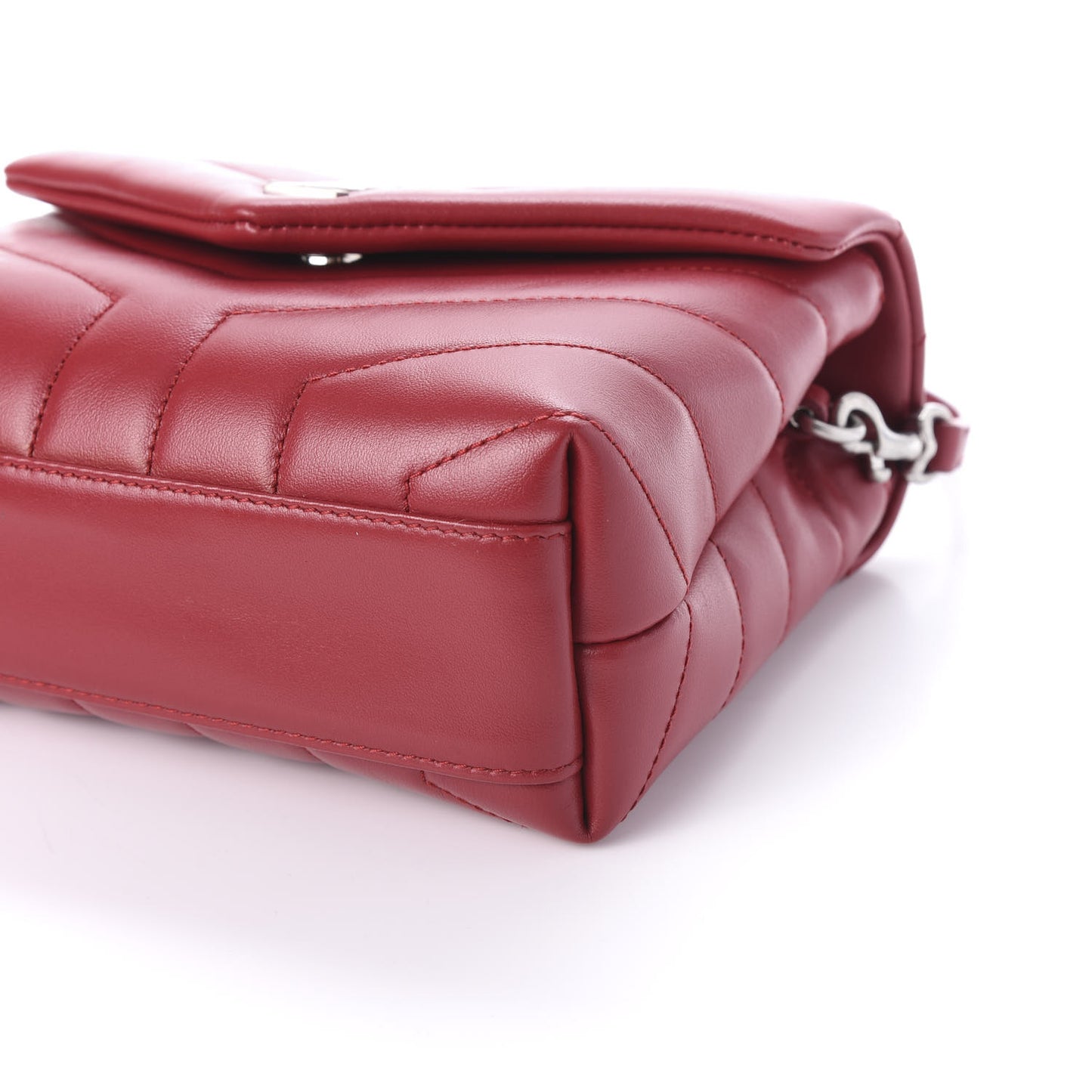 Calfskin Y Quilted Monogram Toy Loulou Crossbody Bag Lipstick Red