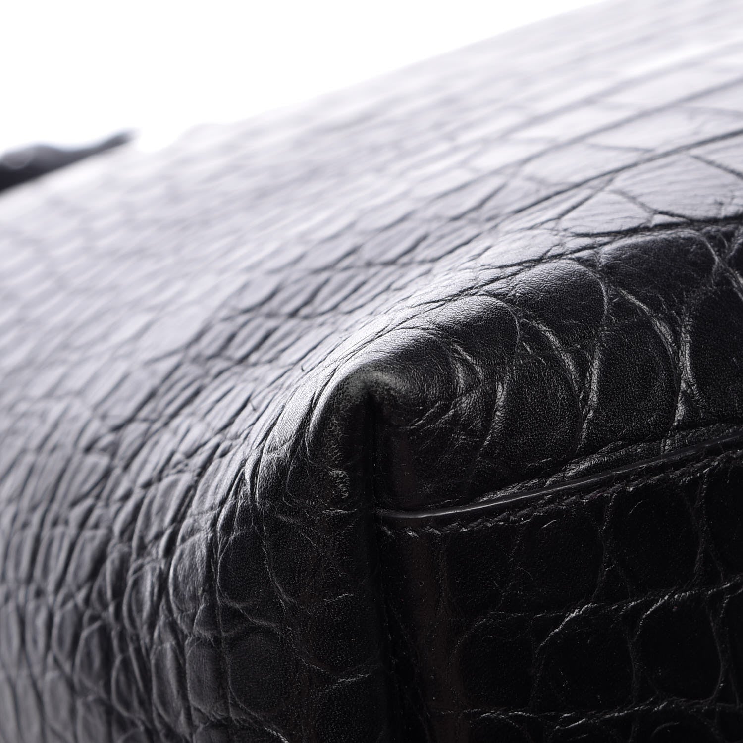 Saint Laurent Croc Calfskin Embossed Bold Shopper Tote Black 16 of 18