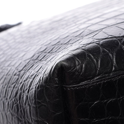 Saint Laurent Croc Calfskin Embossed Bold Shopper Tote Black 16 of 18
