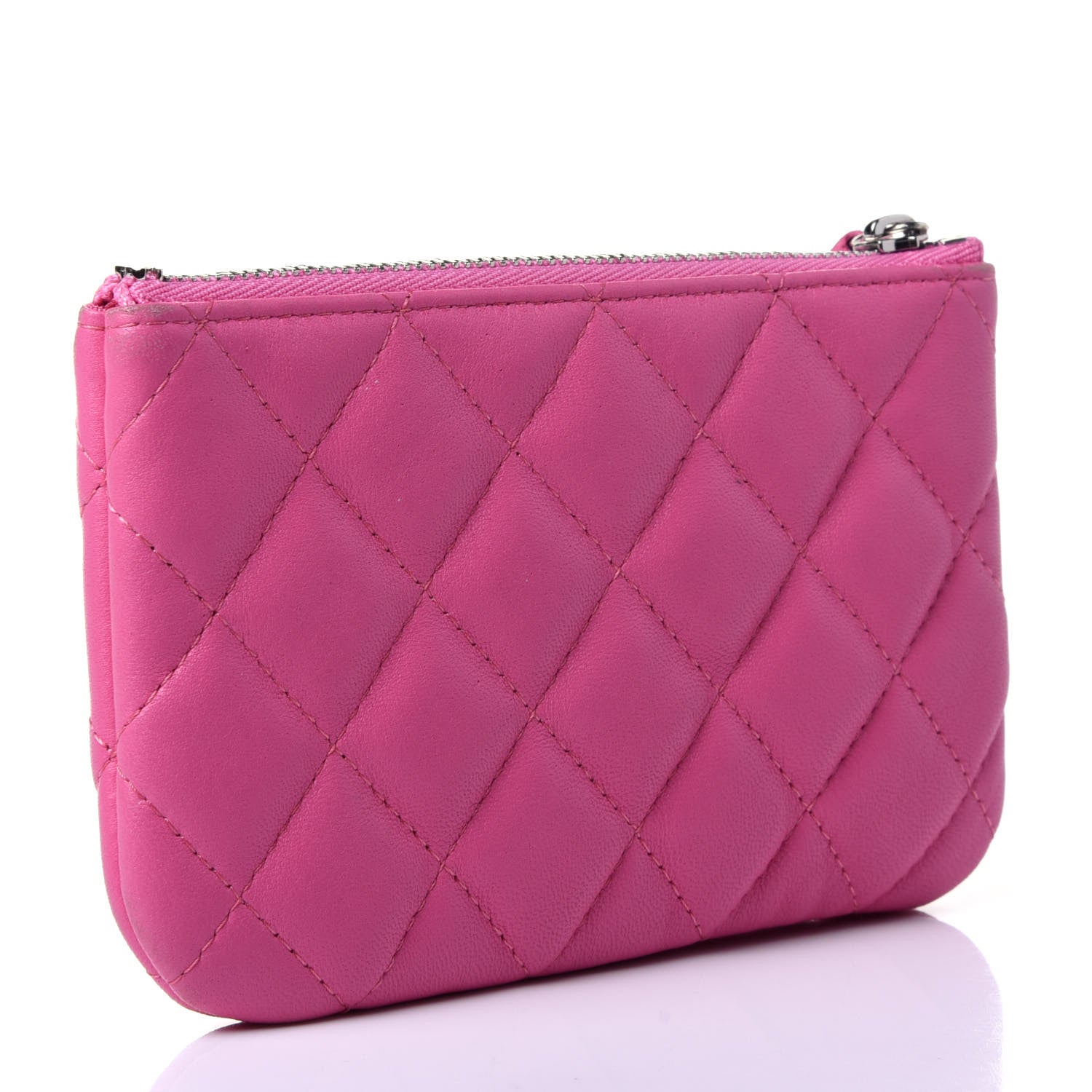 Chanel Lambskin Quilted Small Cosmetic Case Pink 2 of 5