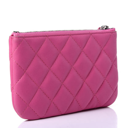 Chanel Lambskin Quilted Small Cosmetic Case Pink 2 of 5