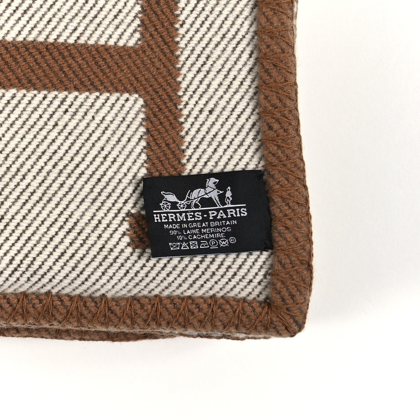 Wool Cashmere Avalon Blanket Ecru Camel
