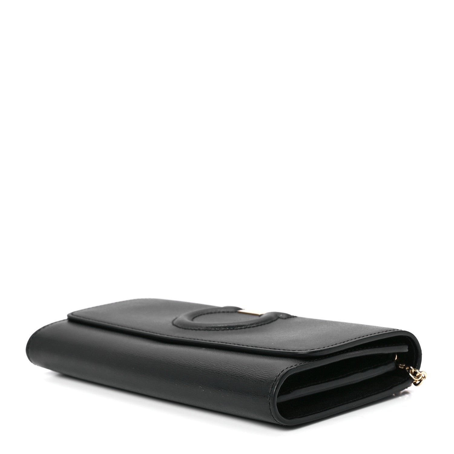 Salvatore Ferragamo Calfskin City Wallet On Chain Black Lipstick 9 of 11