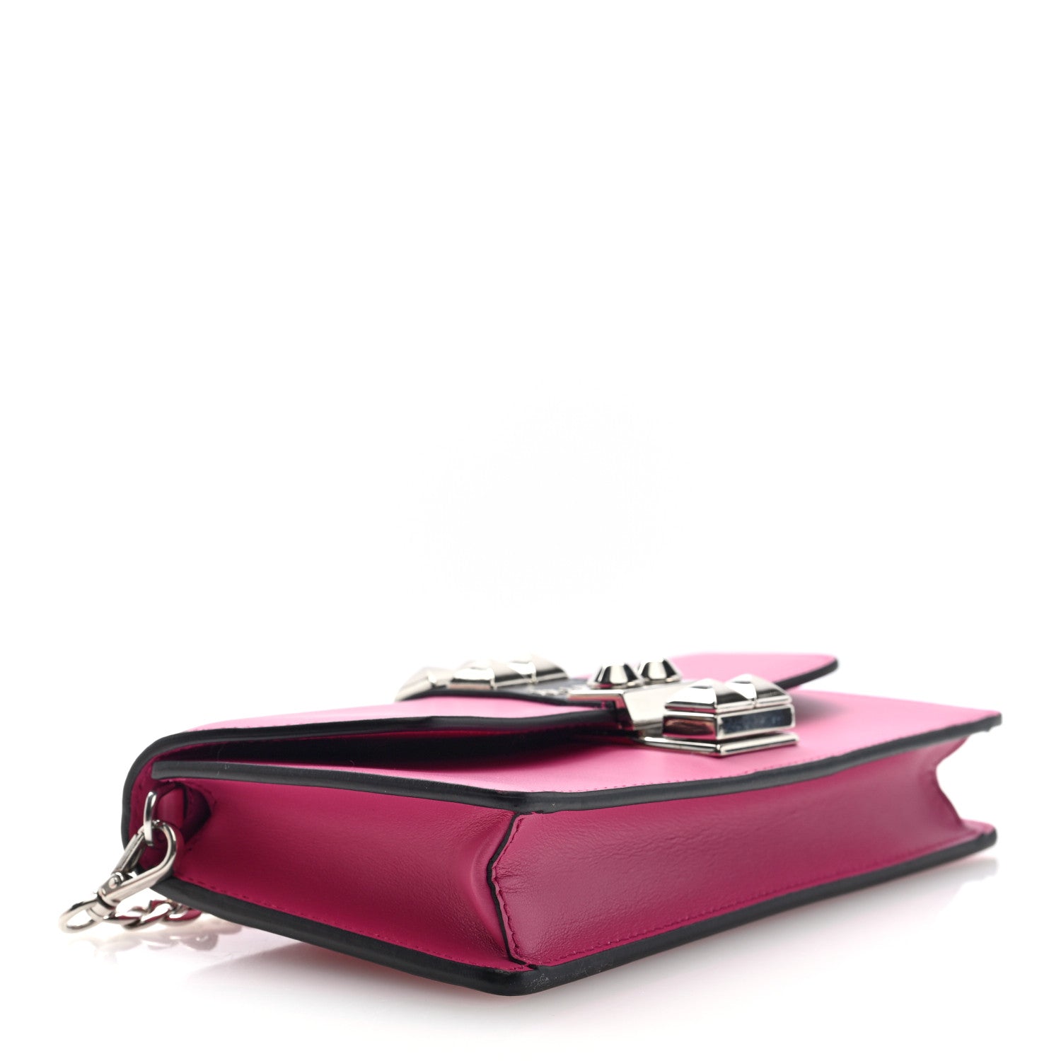 Prada City Calfskin Studded Mini Elektra Crossbody Bag Fuchsia Black 4 of 10
