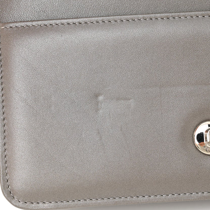 Chanel Lambskin Crystal Quilted Wallet On Chain WOC Grey 13 of 15