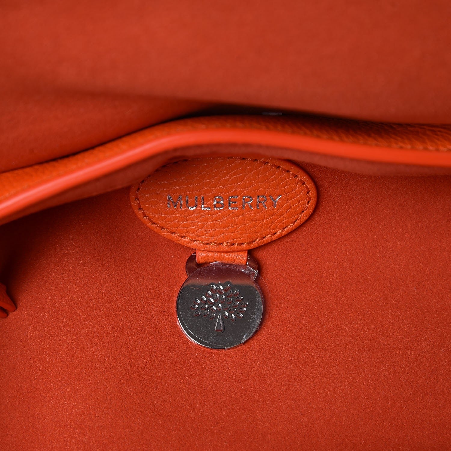 Mulberry Classic Grain Small Bayswater Satchel Bright Orange 6 of 11