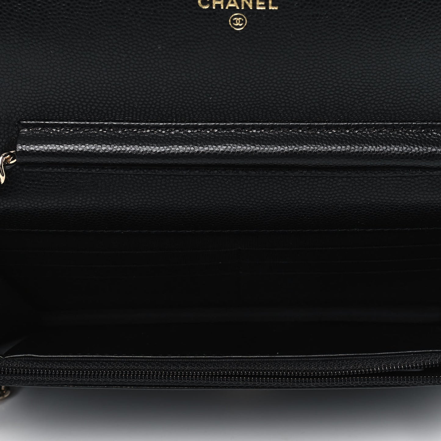 Caviar Quilted French New Wave Chain CC Wallet On Chain WOC Black