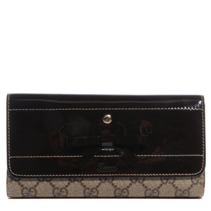 Gucci Patent Monogram Continental Wallet Brown 1 of 8