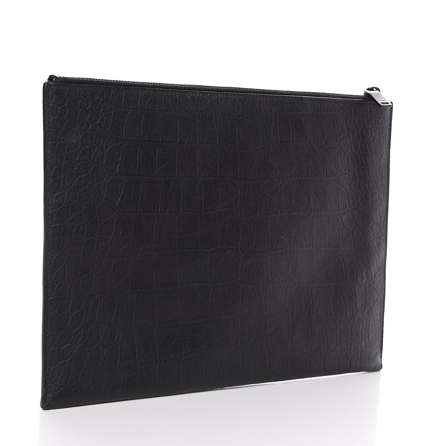 Calfskin Crocodile Embossed Monogram iPad Case Black