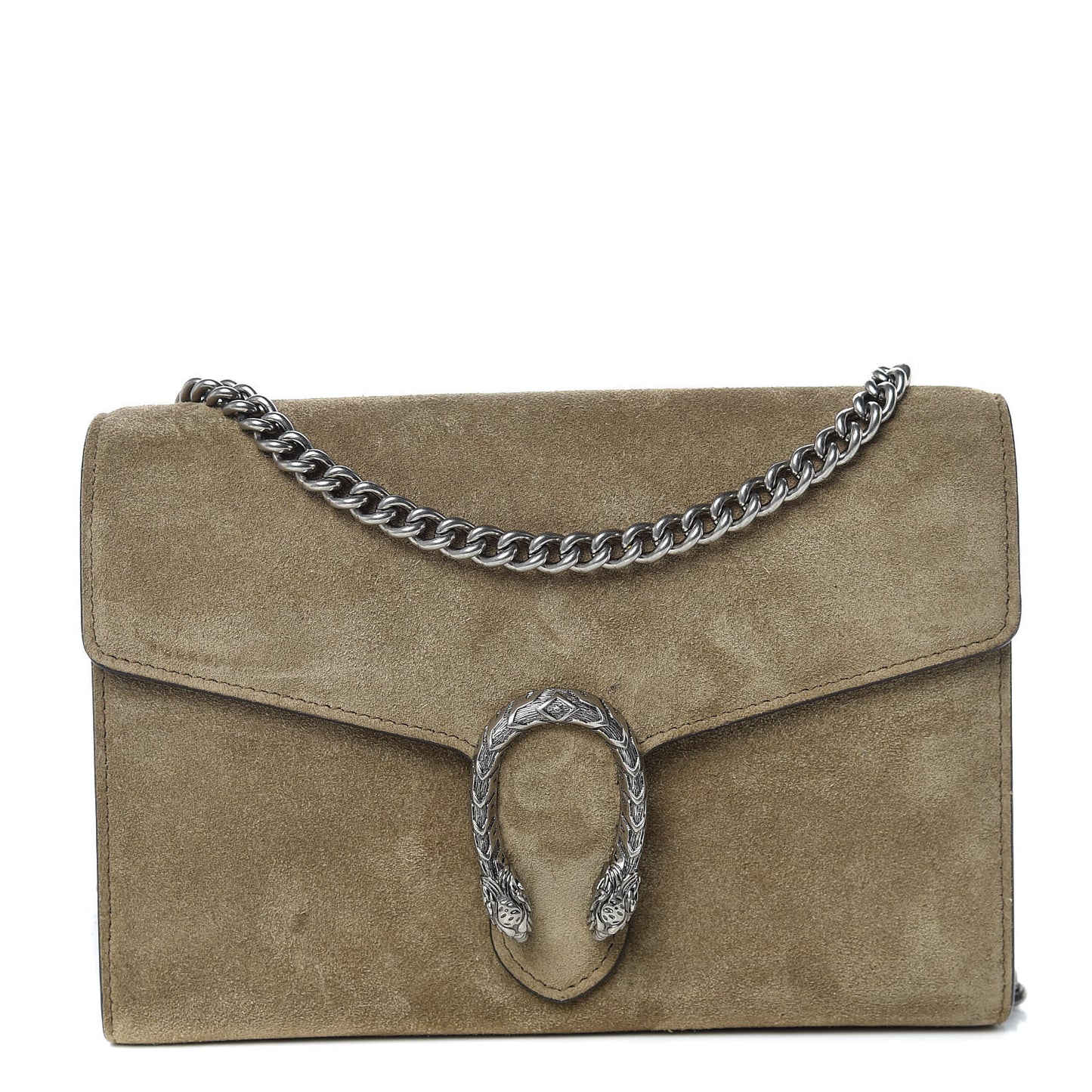 Suede Mini Dionysus Chain Wallet Beige