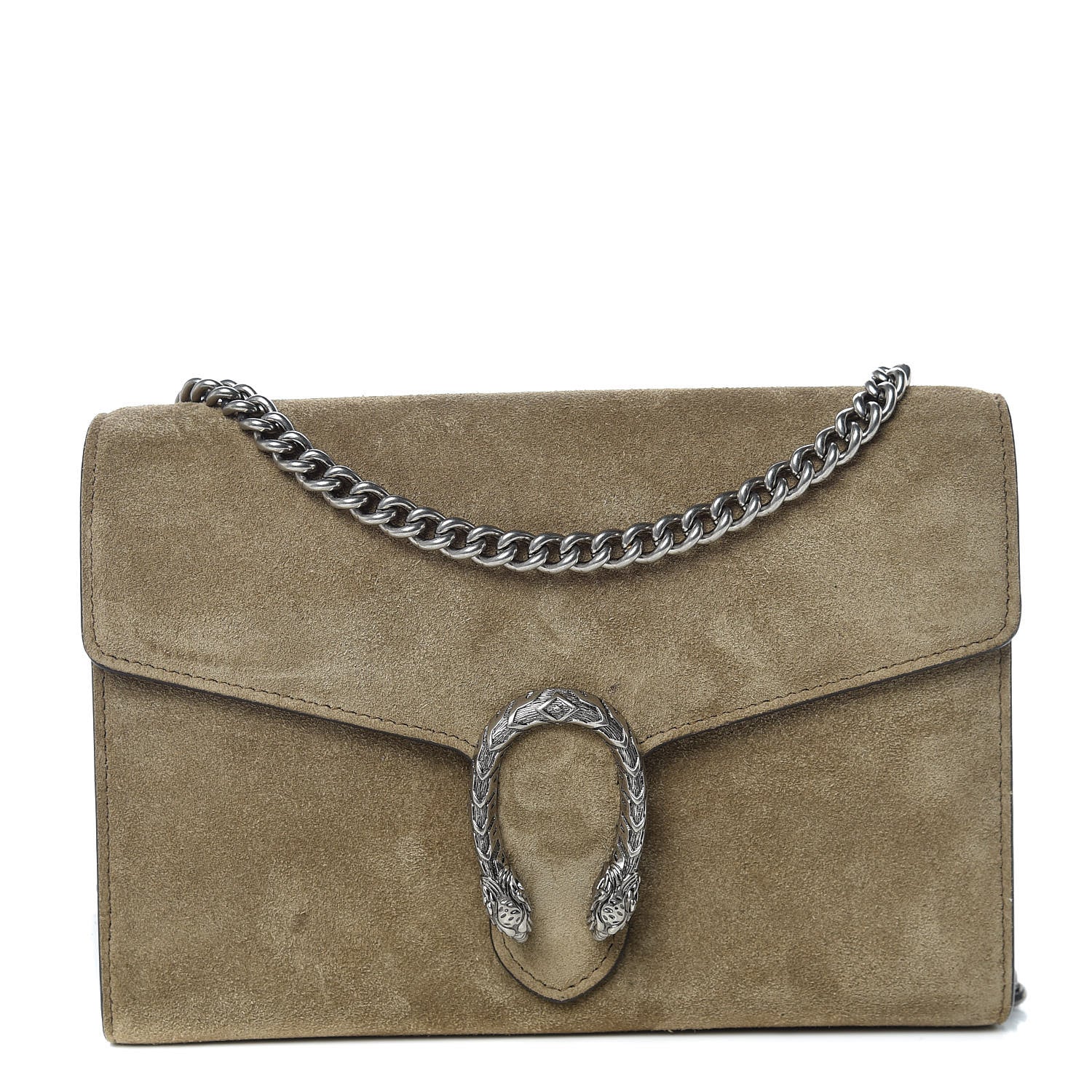 Gucci Suede Mini Dionysus Chain Wallet Beige 1 of 10