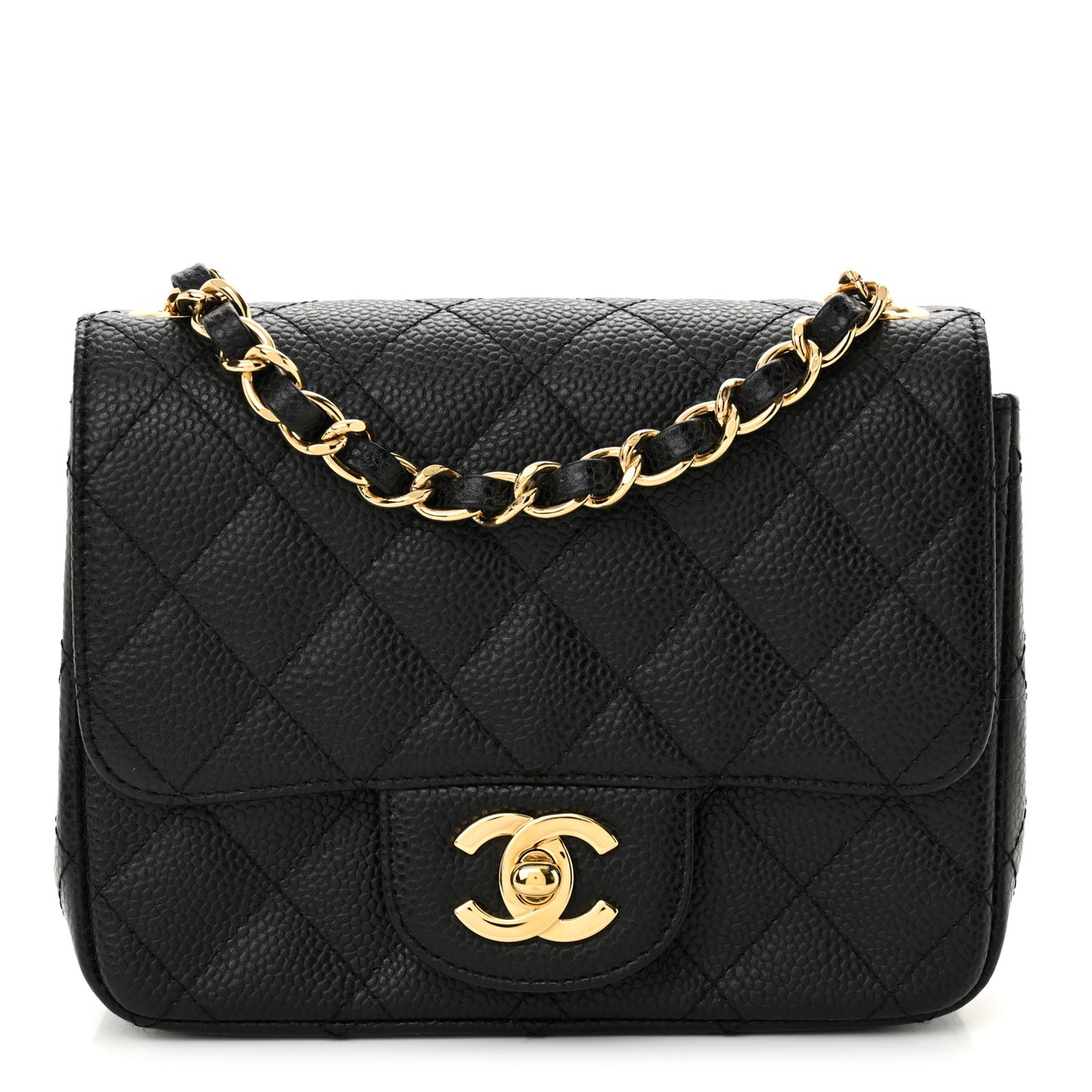 Caviar Quilted Mini Square Flap Black