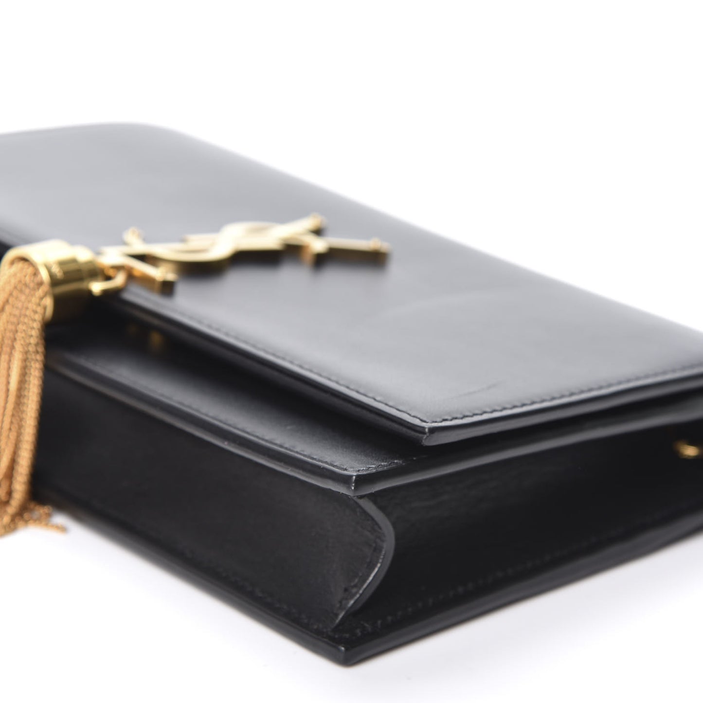 Smooth Calfskin Classic Monogram Kate Tassel Chain Wallet Dark Leaf
