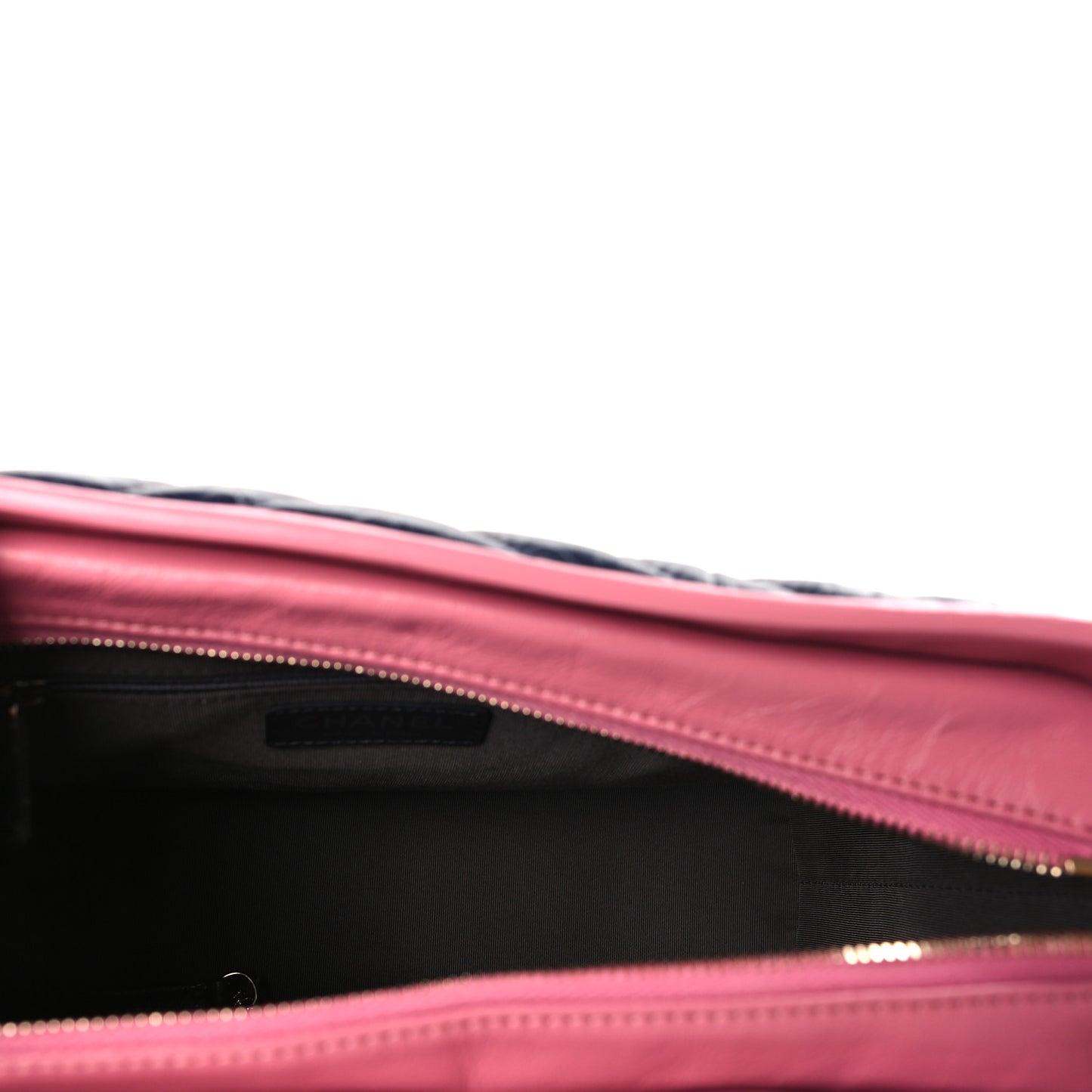 Aged Calfskin Chevron Quilted Medium Gabrielle Hobo Navy Black Pink