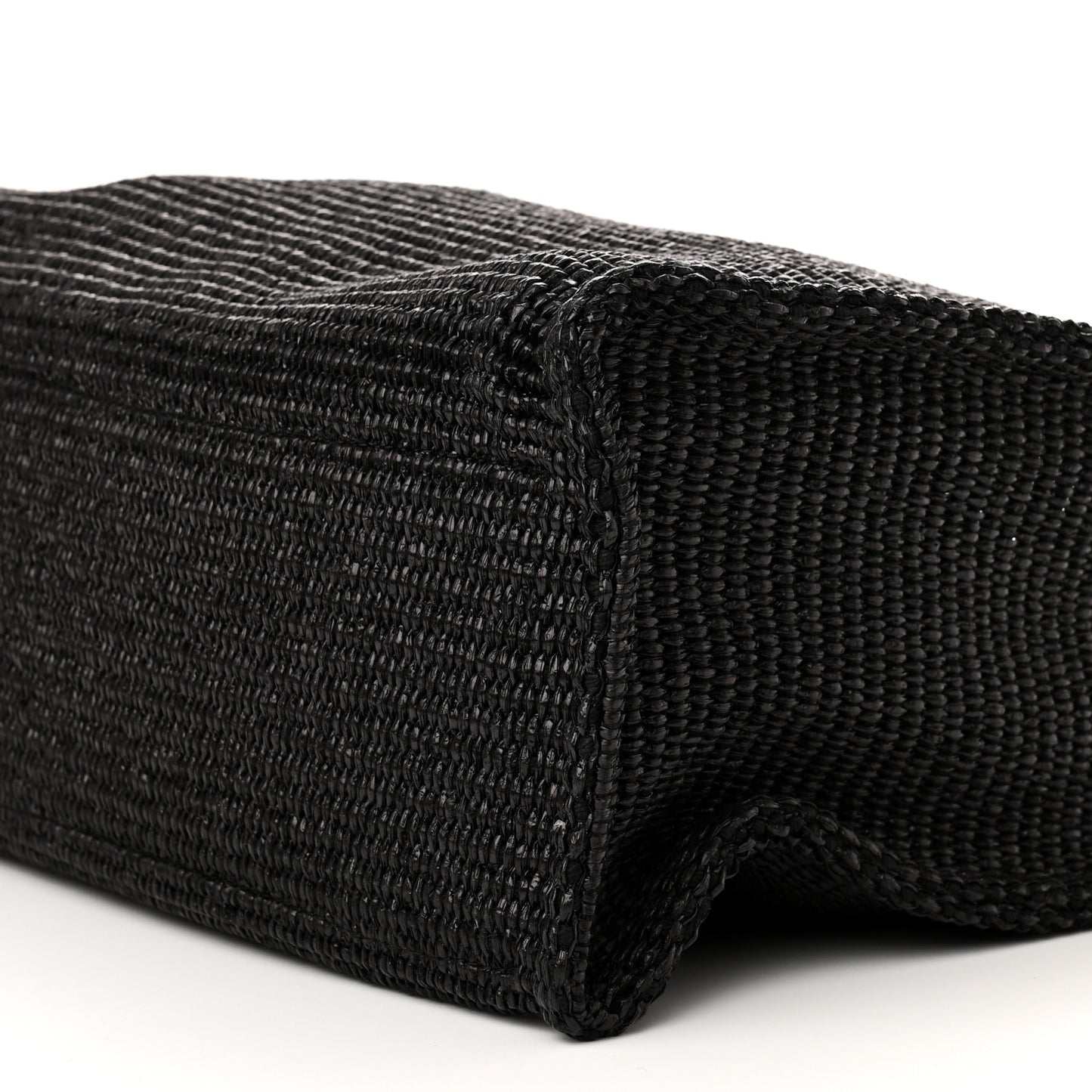 Raffia Large G Shopping Tote Black