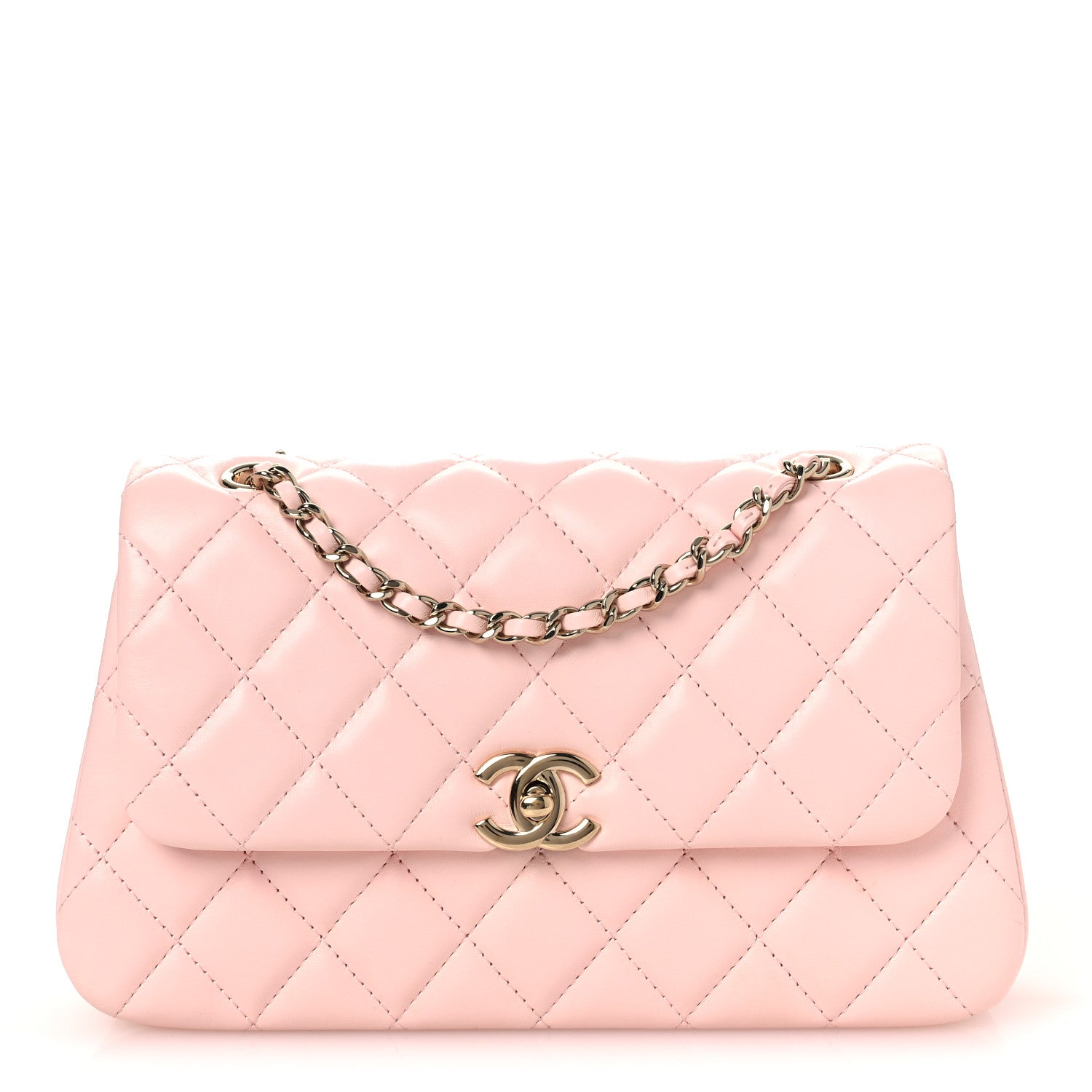 Chanel Lambskin Quilted Small Rectangular Flap Light Pink 1 of 12