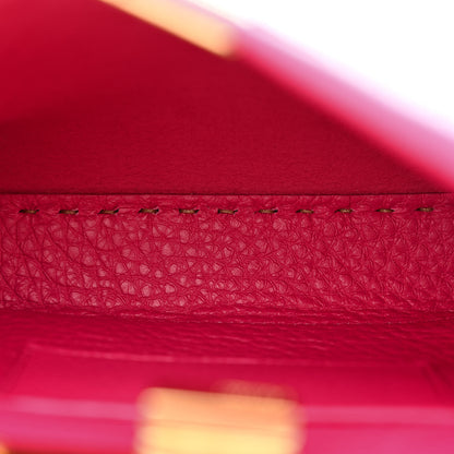 Fendi Cuoio Romano Selleria Mini Peekaboo Iconic Satchel Fuxia 5 of 13