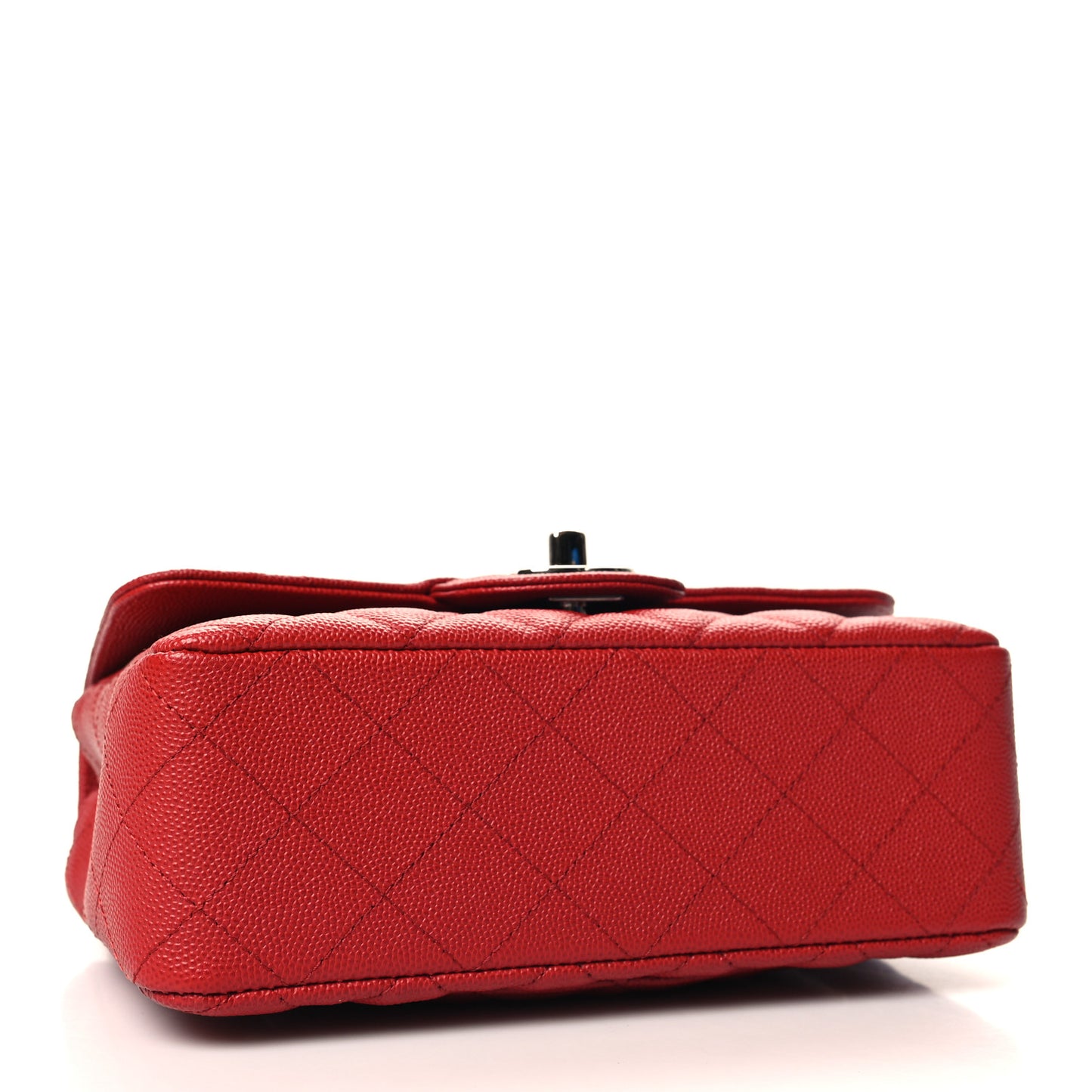 Caviar Quilted Mini Rectangular Flap Red