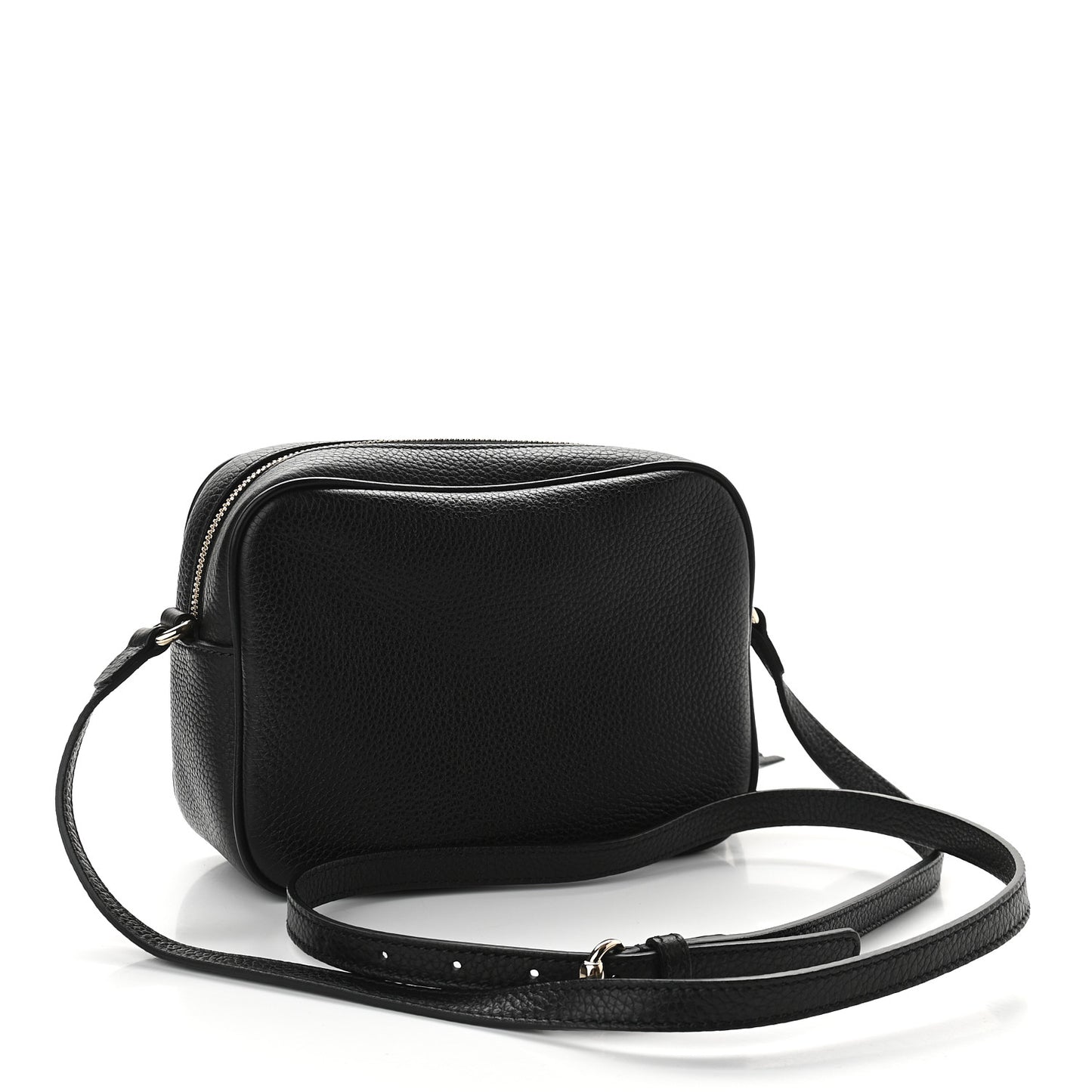 Pebbled Calfskin Small Soho Disco Bag Black