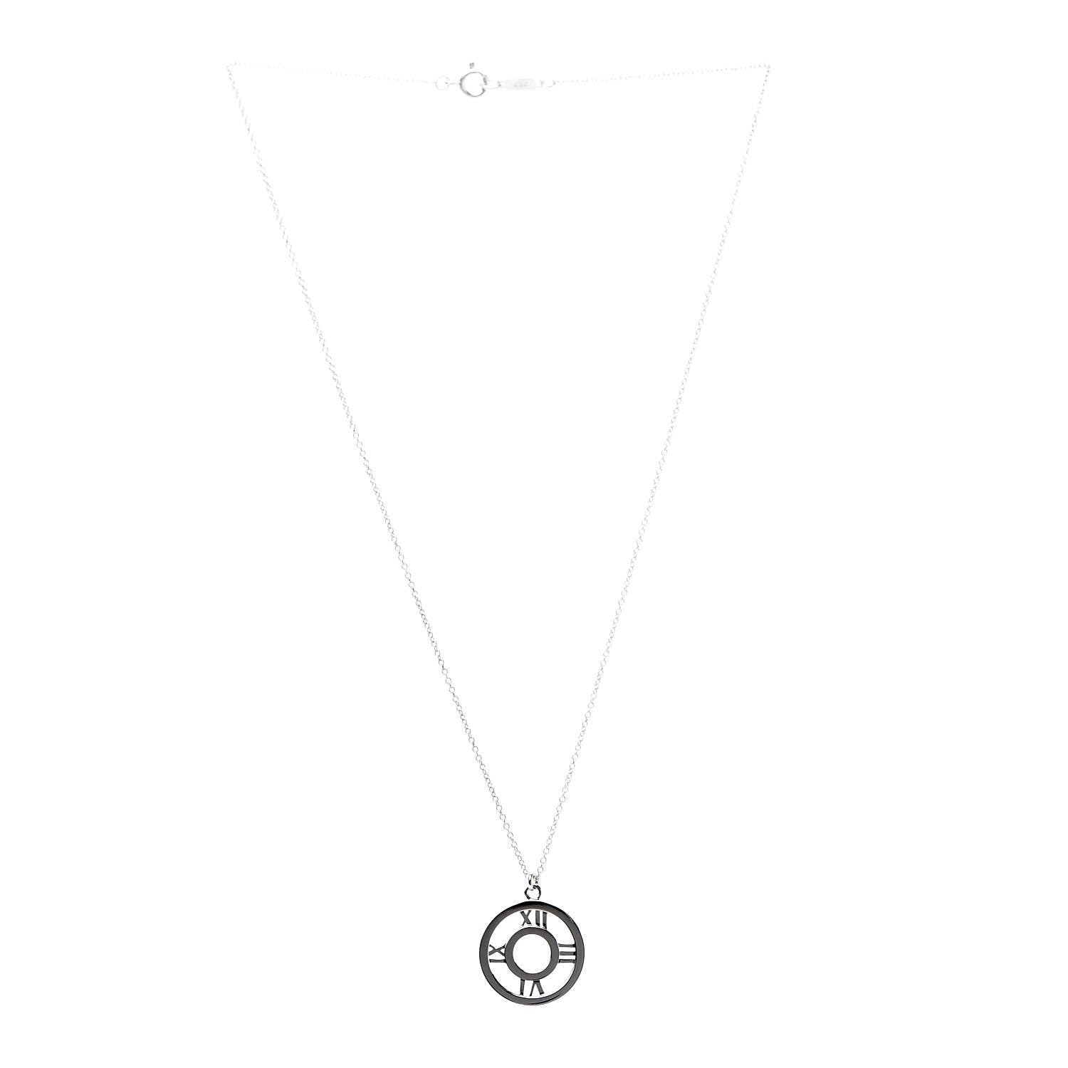 Tiffany Sterling Silver Medium Atlas Open Pendant Necklace 3 of 7