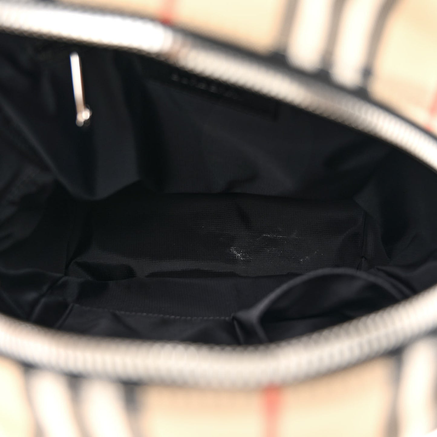 House Check Canvas Calfskin Small Nico Backpack Archive Beige