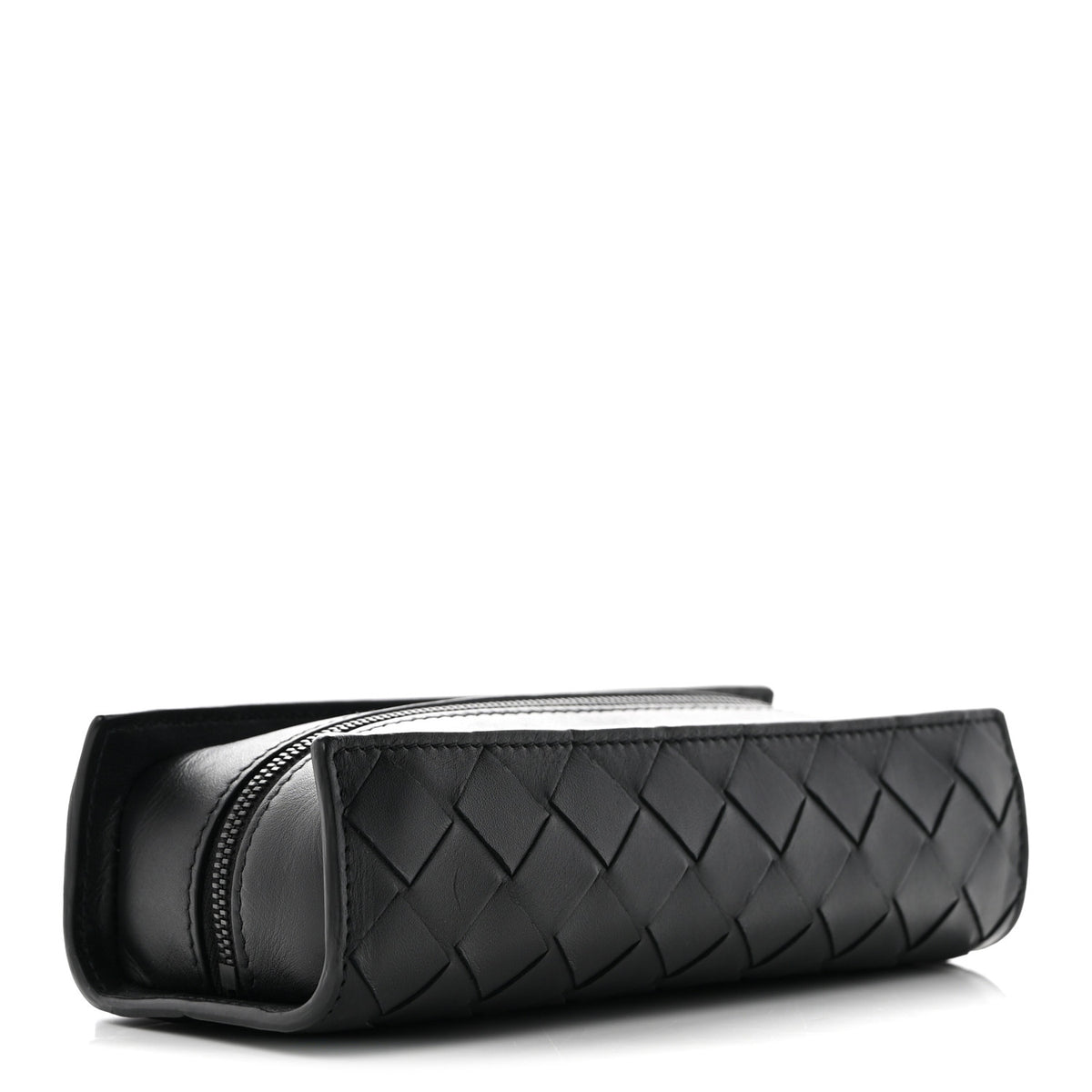 Nappa Maxi Intreccio Wristlet Pouch Black