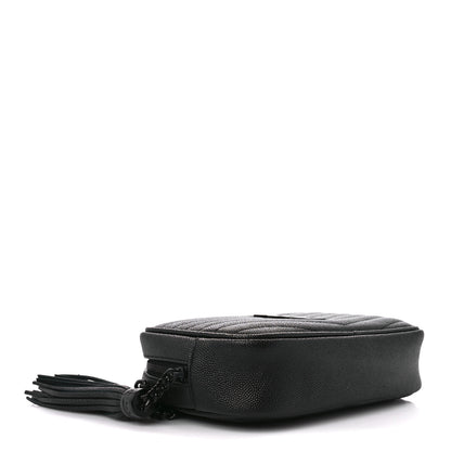 Saint Laurent Grain De Poudre Matelasse Monogram Mini Lou Camera Bag Black 4 of 10