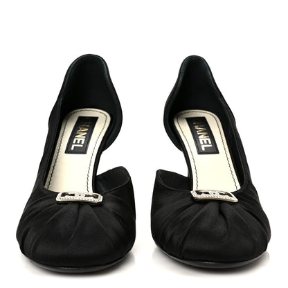 Chanel Satin Strass CC Pumps 40 Black 3 of 10