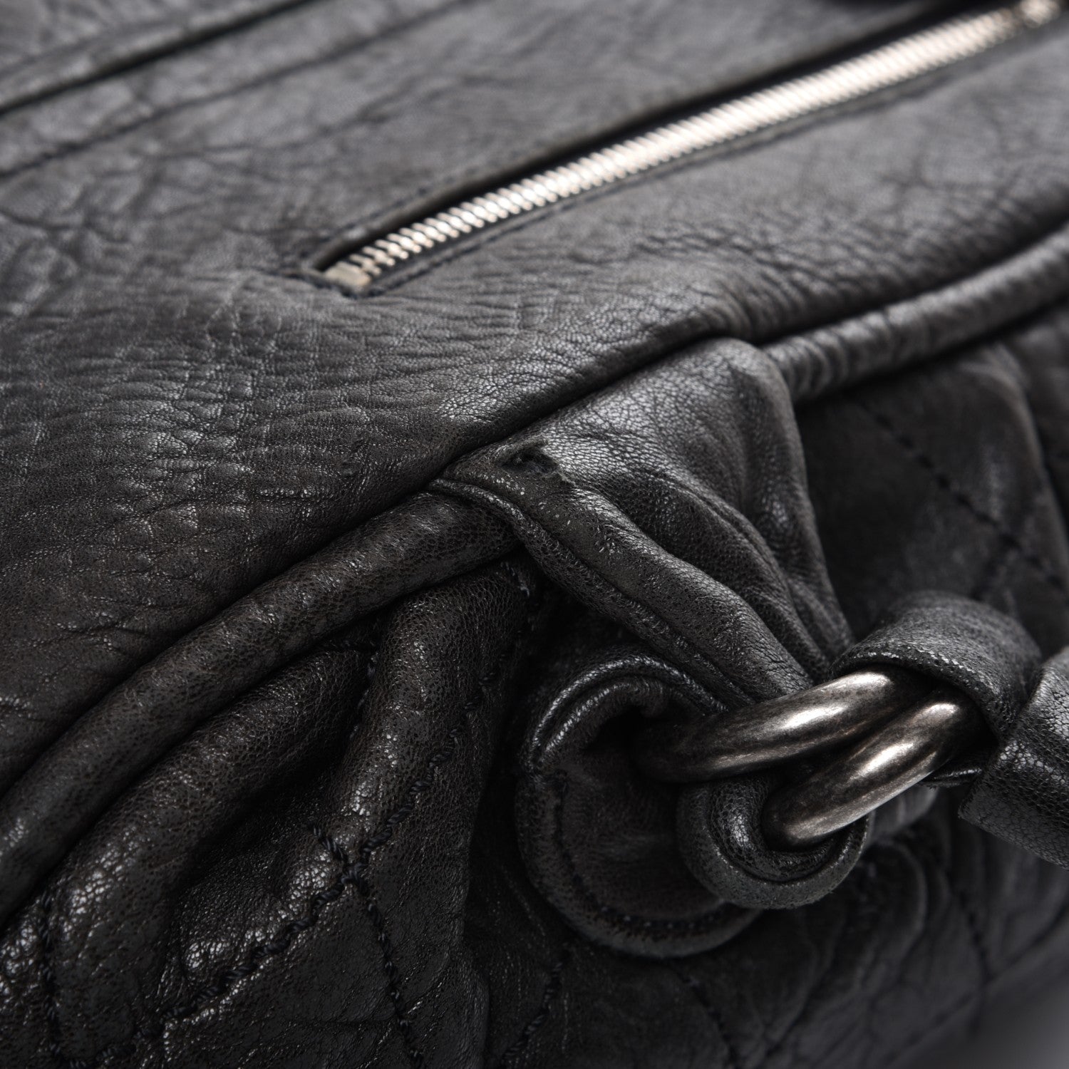 Chanel Distressed Lambskin Le Marais Bowler Black 8 of 13