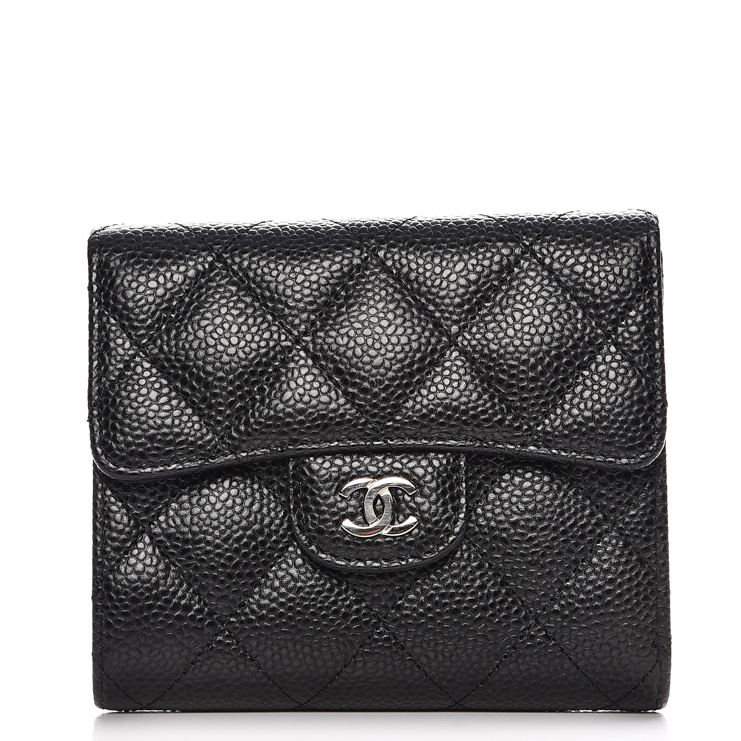 Chanel Caviar Quilted Compact Flap Wallet Black 1 of 9