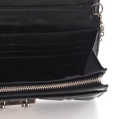 Christian Dior Lambskin Cannage New Lock Wallet Black 10 of 15