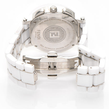 Fendi Stainless Steel Ceramic 38mm Chronograph Quartz Watch White 5 of 9