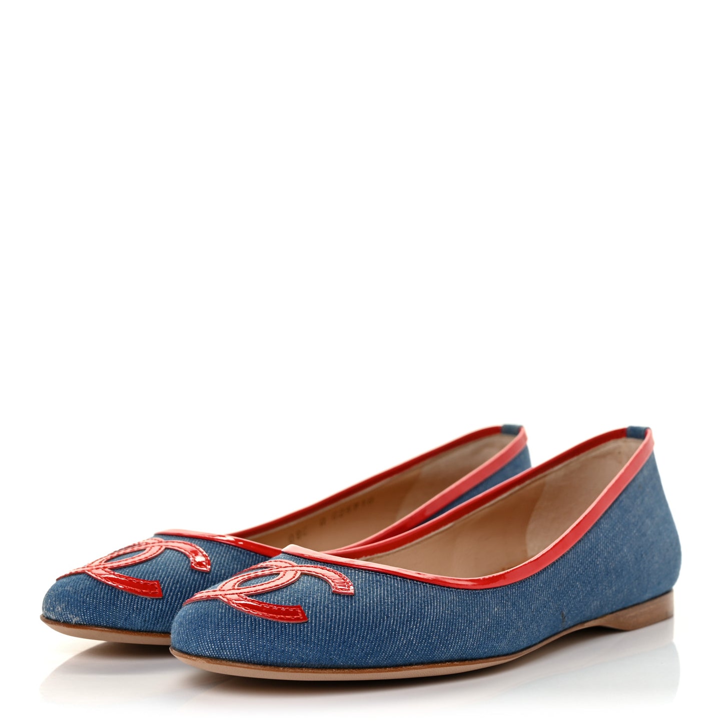 Denim Patent CC Ballerina Flats 37 Blue Red