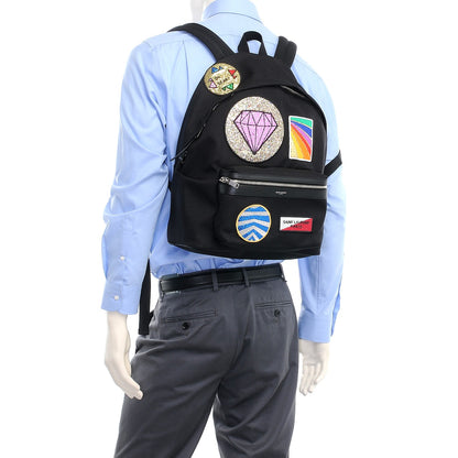 Saint Laurent Canvas Multi Patch Hunting Backpack Black 3 of 10