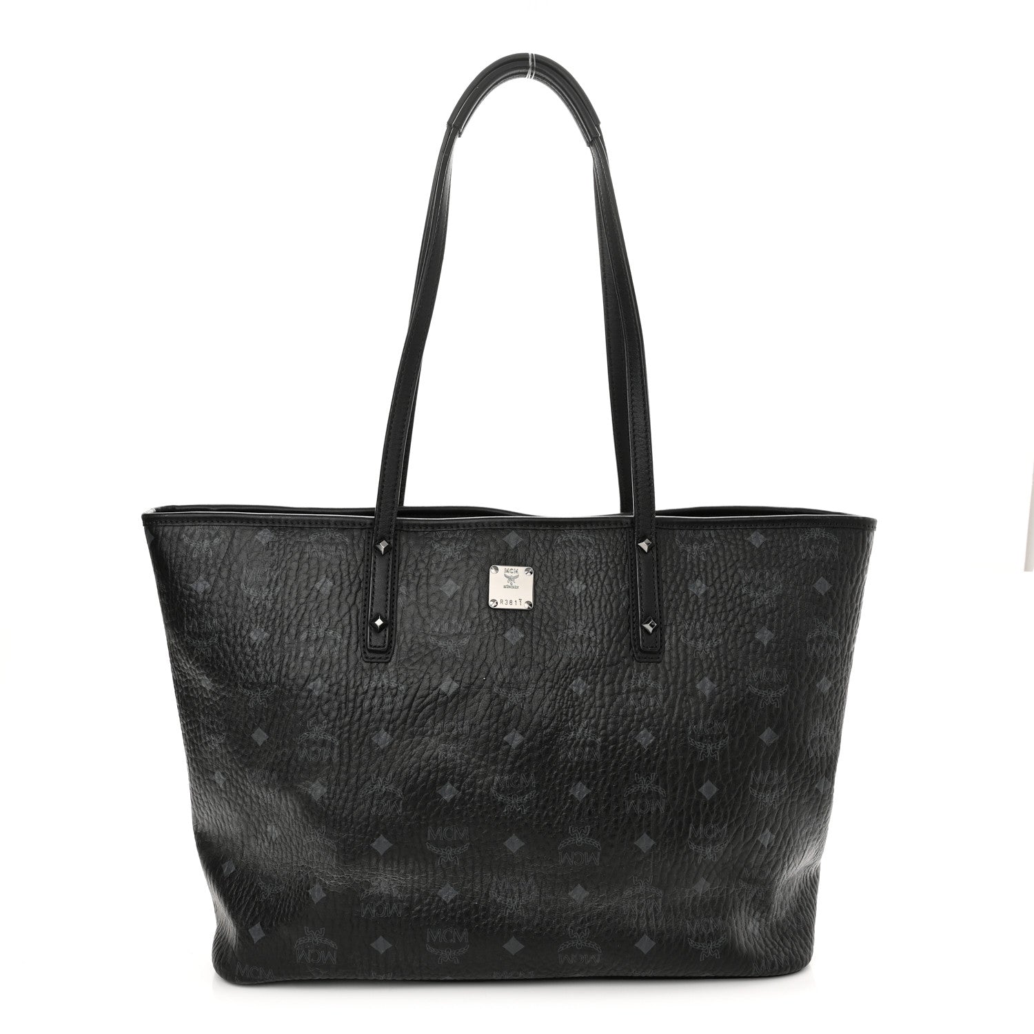 MCM Visetos Medium Anya Shopper Tote Black 2 of 11