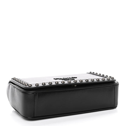 Prada Glace Calfskin Studded Crossbody Black 3 of 4