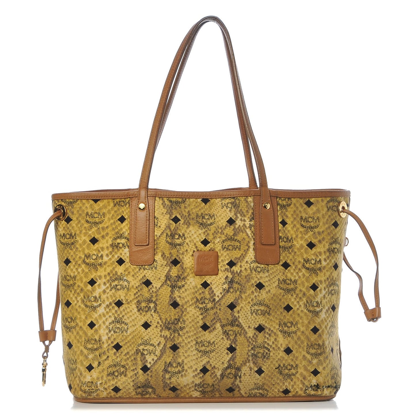 Visetos Medium Reversible Shopping Tote Cognac
