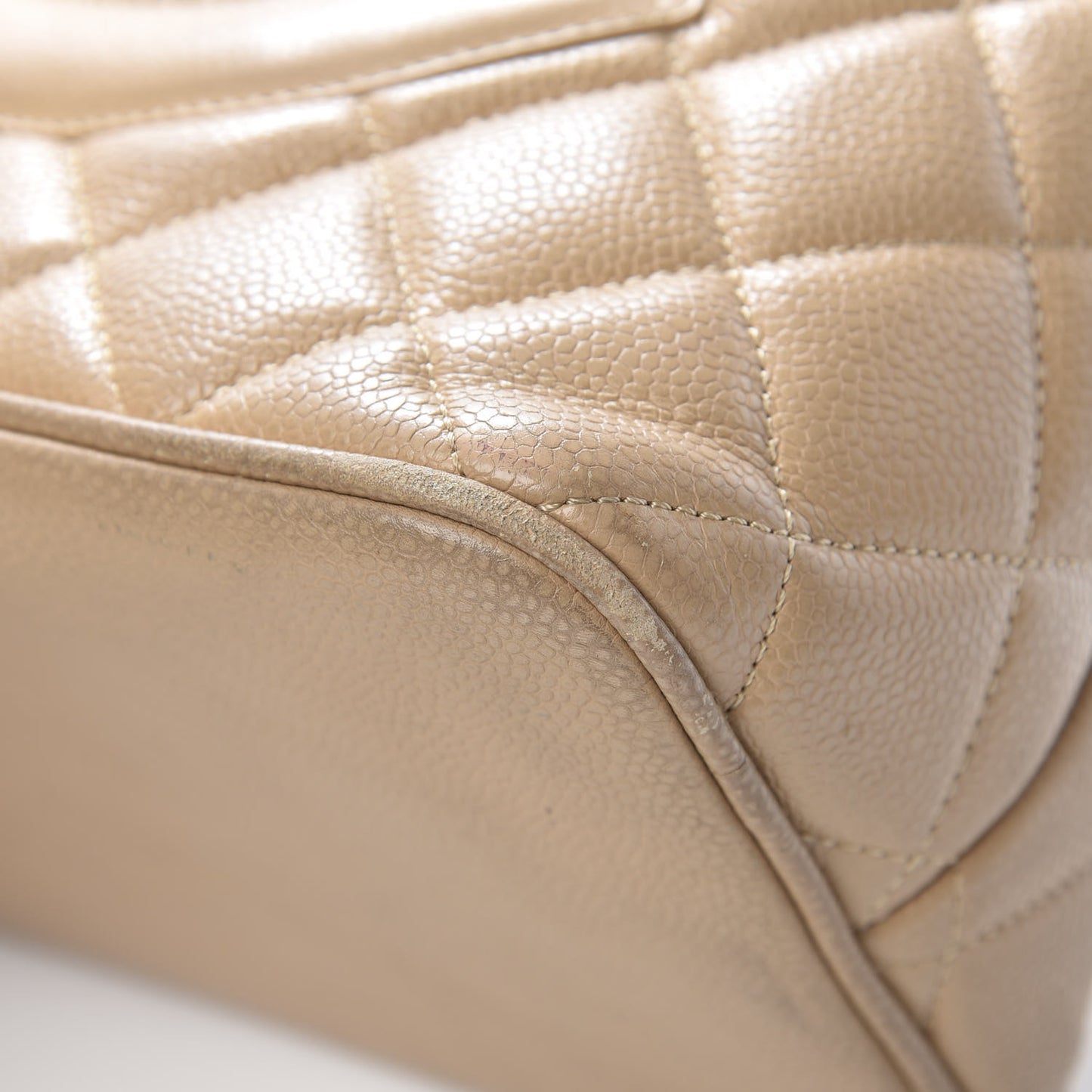 Caviar Quilted Medallion Tote Beige