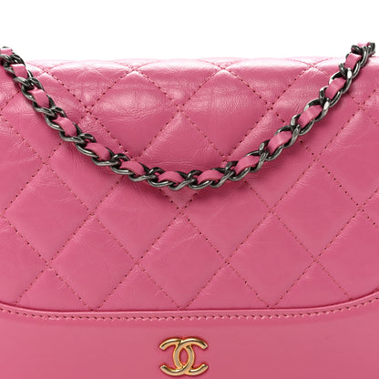 Chanel Aged Calfskin Quilted Gabrielle Wallet On Chain WOC Pink 9 of 11