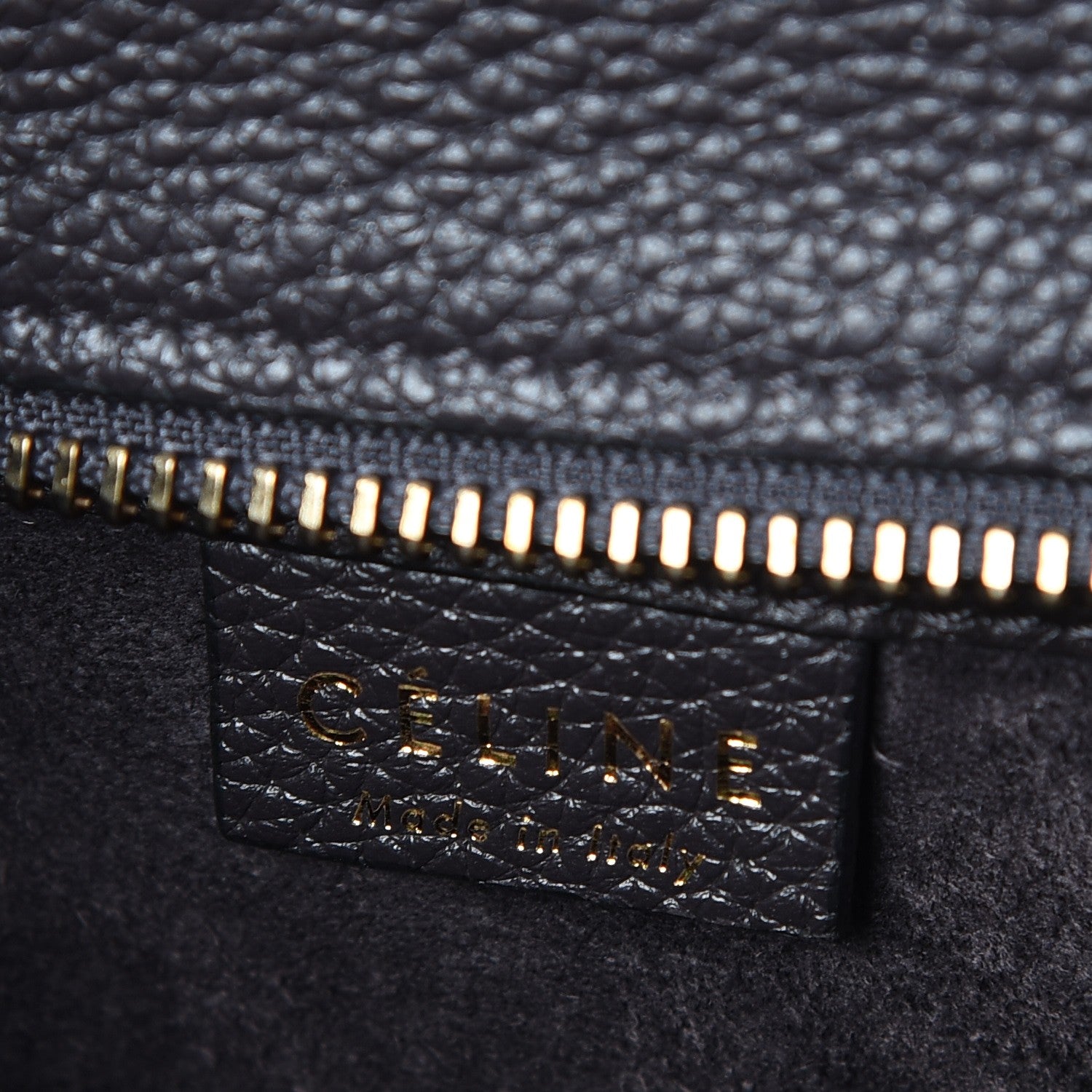 Celine Drummed Calfskin Nano Luggage Liquorice 17 of 27