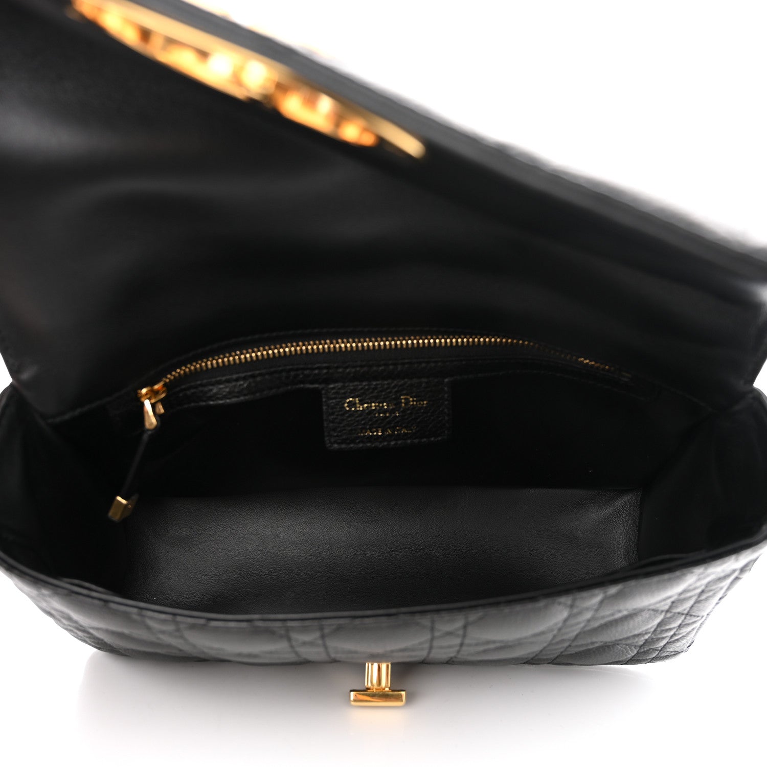 Christian Dior Calfskin Cannage Medium Caro Bag Black 5 of 8