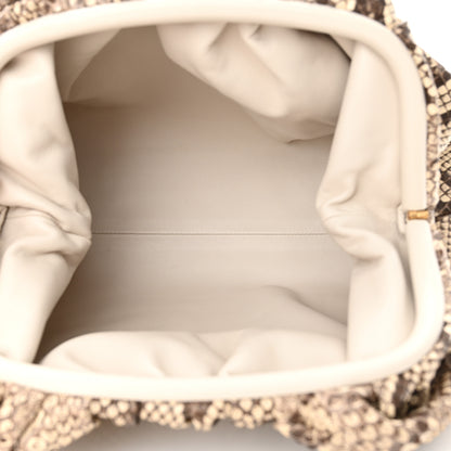 Bottega Veneta Python The Pouch Oversized Clutch Naturale 4 of 6