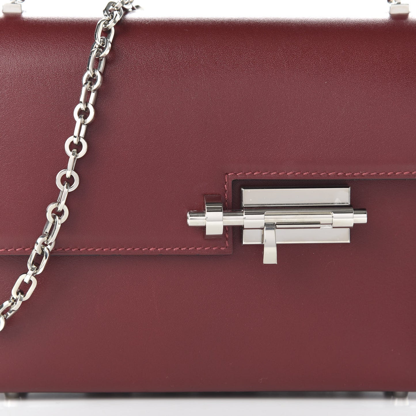 Tadelakt Mini Verrou Chaine Bag Rouge H