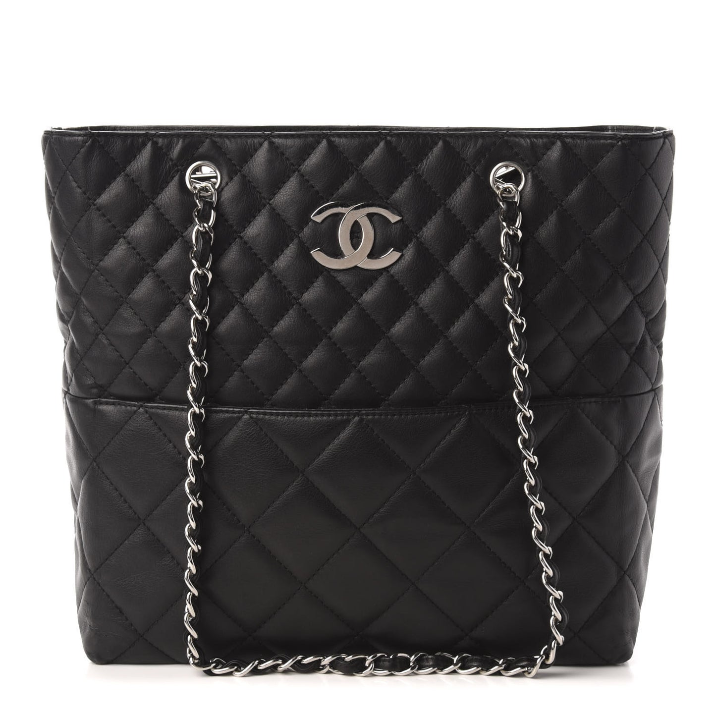 Calfskin Quilted In The Business North South Tote Black