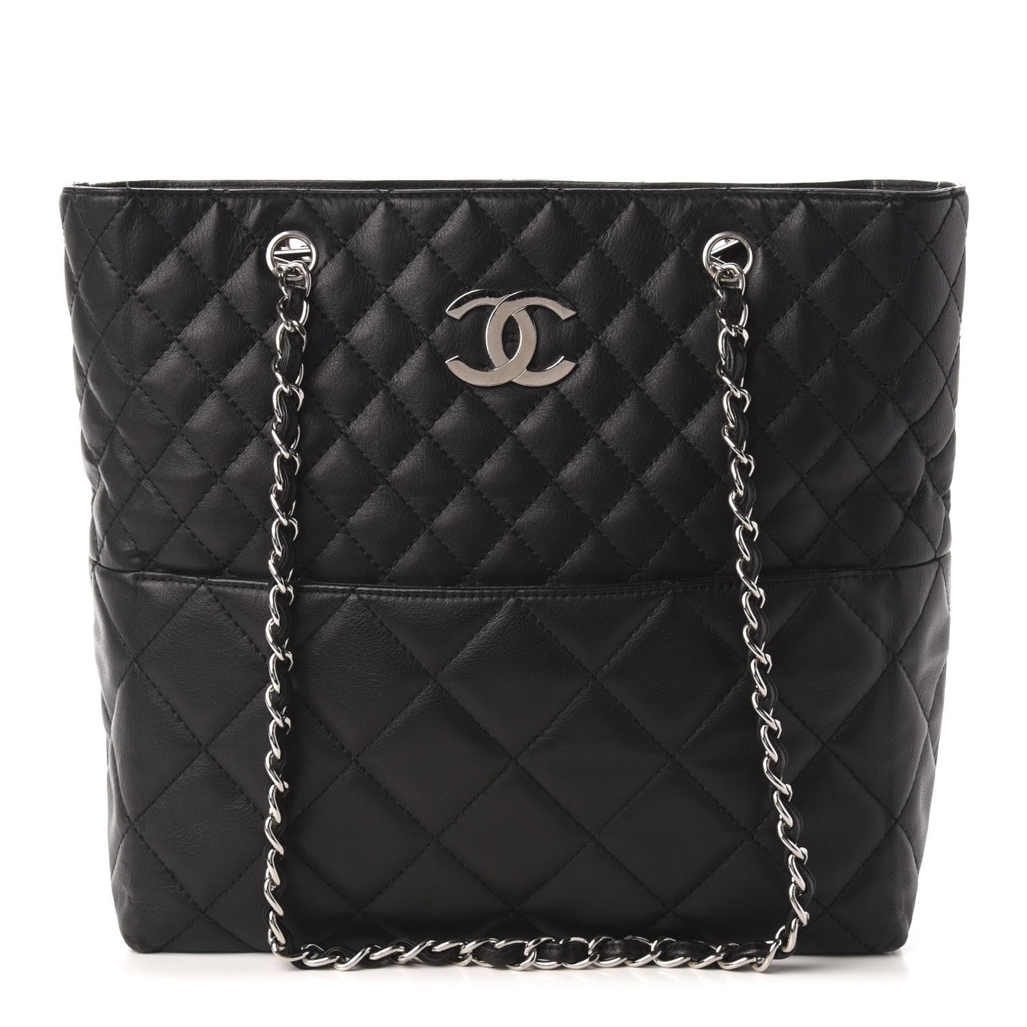 Chanel Calfskin Quilted In The Business North South Tote Black 1 of 12