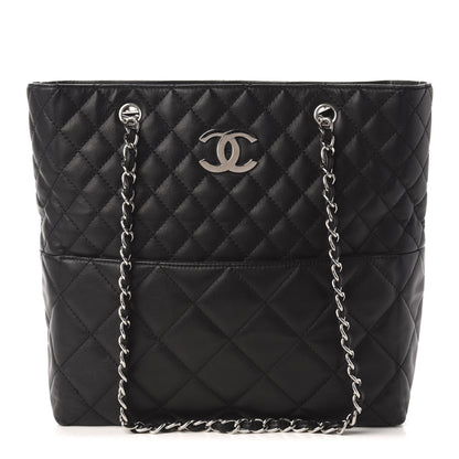 Chanel Calfskin Quilted In The Business North South Tote Black 1 of 12