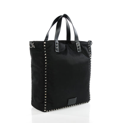 Valentino Garavani Nylon Rockstud Vertical Tote Black 3 of 8