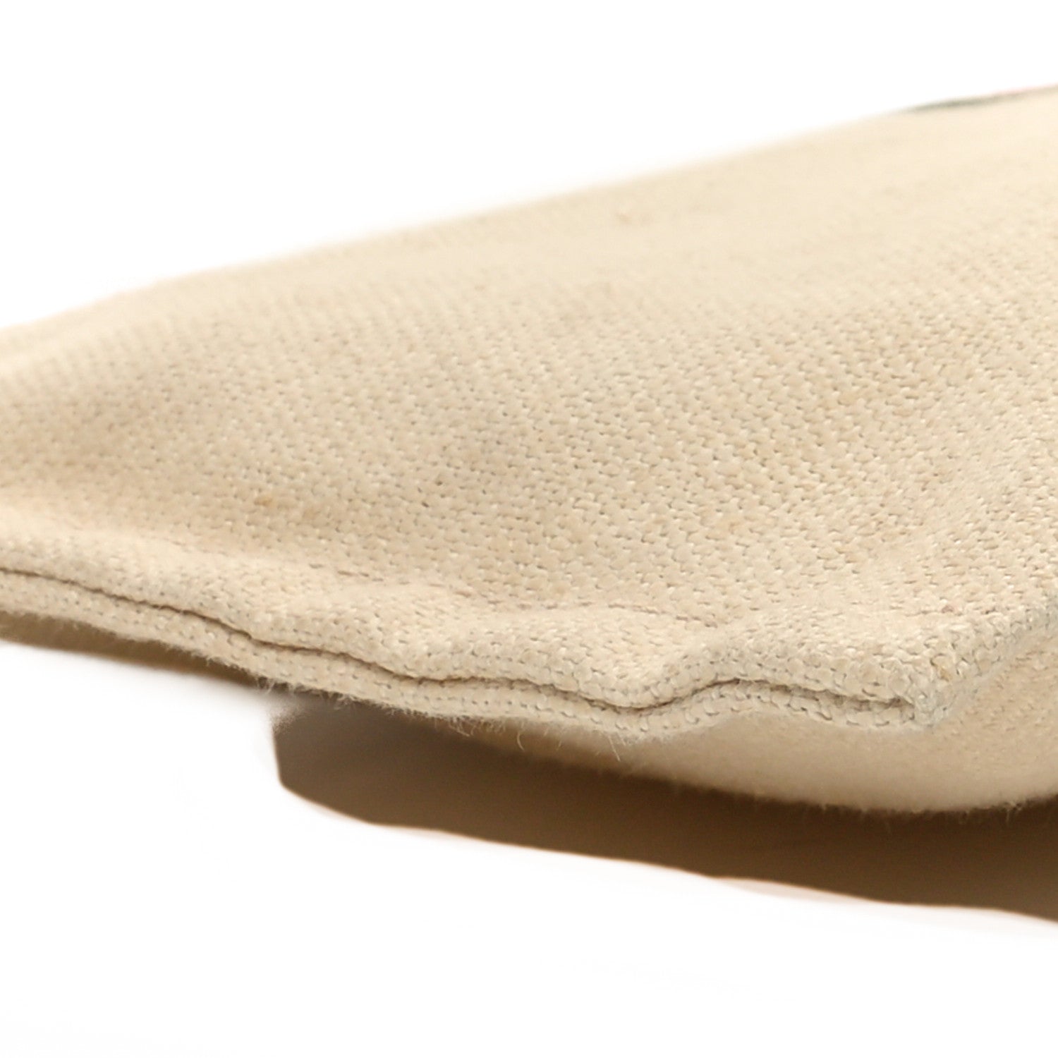 Gucci Linen Heavy Canvas Textured Dollar Calfskin Web Interlocking G Pouch Beige Brown 9 of 10